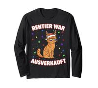 Reno Guerra Agotado Navidad Gato Divertido Diseño Manga Larga
