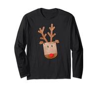 Reno Navidad/Navidad Rudolph Manga Larga