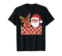 Reno navideño de Papá Noel Camiseta