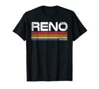 Reno Nevada Retro Rayas Vintage City Design Camiseta