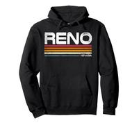 Reno Nevada Retro Rayas Vintage City Design Sudadera con Capucha