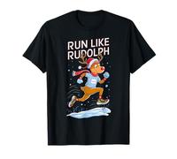 Reno Rudolph Navidad Correr Corredor Disfraz Maratón Camiseta
