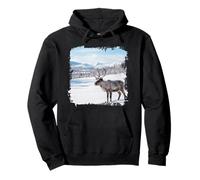 Reno Vida Silvestre Animal Ártico Invierno Nieve Paisaje Es Sudadera con Capucha
