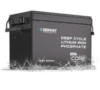 Renogy Batería de Litio-Fosfato de Hierro LiFePO4 Core Mini de 12V 200Ah, BMS Mejorado 200A 5000 Ciclos Función de Protección contra el Frío Batería de Litio para Autocaravanas Sistema Solar Caravana