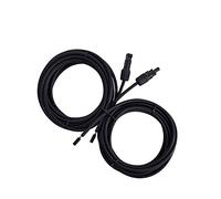 Renogy Cables de extensión de Cable Adaptador Solar de 20 pies 10 AWG con Conector Hembra y Macho, 1 par, Color Negro