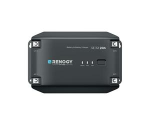 Renogy Cargador de batería CC a CC 12 V 20 A, cargador de batería inteligente DCDC regulador de carga solar para baterías de inundación, gel, AGM, litio, para caravanas, camiones, vehículos