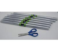 Renolit Lote 6 Forra Libros Rollo Autoadherente 0.35 mm x 2 Metros. Film Muy Transparente + 1 Tijera Escolar Maped Start 13 cm Color Surtido al Azar.