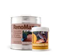 RENOMAX - Resina Hormigon Impreso y Superficies Porosas Al Agua + Aditivo Antideslizante en Polvo, 15L Cubre hasta 150m² | Repara y Protege Suelos, Fachadas | Garantía 5 Años, Certificado C3