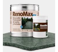 Renomax - Resina Hormigon Impreso y Superficies Porosas Al Agua + Tinte Hormigon Impreso Verde Tenis, 2L Cubre hasta 20m² | Repara y Protege Suelos,Fachadas | Fácil de Aplicar, Garantía 5 Años