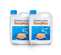 Renomax - Sellador Fugas Agua Pack 2 x 1,5kg | Sellador Fugas Piscina, Balsas y Tuberías | Impermeabilizante Transparente, Reparación Rápida y Duradera | Fácil de Aplicar, Seguro y Eficaz