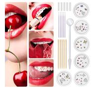 Renopfect Gemas para dientes, kit de para dientes - Elegante juego de es para dientes | Equipo profesional de la joyería del diente, equipo reflexivo ino de moda del diente para las decoraciones de