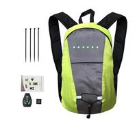 Renopfect Mochila de advertencia de luz,Mochila para bicicleta al aire libre con 4 señales de LED - Recargable por USB, de fácil instalación para una conducción nocturna segura