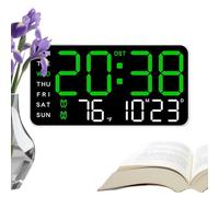 Renopfect Reloj De Pared Digital | Gran Display LED con Temperatura y Decoración - Reloj de Pared para Dormitorios | para Dormitorio Sala De Estar Oficina Dormitorio Garaje Y Otras Estancias