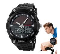 Renopfect Reloj Solar para Hombre - Relojes Deportivos para Exteriores | Reloj De Pulsera Digital Multifuncional Casual para Deporte, Fitness, Vestir Y Regalo De Cumpleaños