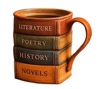 Renopfect Taza De Café Divertida | Taza De Vino De Resina Con Diseño 3D De Libro,Tazas Ergonómicas Con Asa Para Lectores, Bibliotecarios Y Amantes De Los Libros
