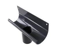 Renoplast® R50 Conector Colgante de Aluminio para Cajas de Canalón | DN 40mm Gris | Canalones de lluvia | Perfil de Borde | Canal de Drenaje para Techos | Caseta de jardín Cochera Terraza Balcón