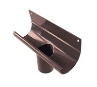 Renoplast® R50 Conector Colgante de Aluminio para Cajas de Canalón | DN 40mm Marrón | Canalones de lluvia | Perfil de Borde | Canal de Drenaje para Techos | Caseta de jardín Cochera Terraza Balcón