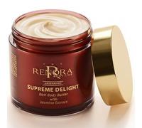 RENORA | Manteca Corporal, Crema Hidratante Corporal con Ácido Hualurónico y Vitaminas| Supreme Delight| Hidratante, Reafirmante y Nutritiva, Aroma Jazmín, Vitaminas E+C+F y Urea| Textura Suave| 200ml