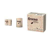 Renova Papel Higiénico Eco Love & Action, 4 Rollos & Renova Servilletas de Papel Love&Action | 90 Servilletas Ecológicas | Tamaño Cóctel | 2 Capas | Color Kraft | Certificado FSC®