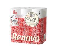 RENOVA Papel Higiénico Grand Royal, 4 Capas, 18 Rollos XXL, Blanco | 18 rollos XXL, 4 capas, 140 servicios por rollo, servicios +21% más anchos, papel blanco, ultrasuave