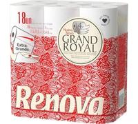 Renova Papel Higiénico Grand Royal, 18 Rollos Premium XXL de 4 Capas, Suavidad y Resistencia