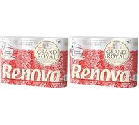 Renova Papel Higiénico Grand Royal, 6 Rollos Premium XXL de 4 Capas, Suavidad y Resistencia (Paquete de 2)