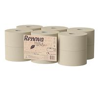 RENOVA Papel Higiénico Jumbo Love & Action, 12 Rollos, 2 capas, 90 metros | 12 rollos Jumbo Love & Action, papel kraft ecológico, certificado FSC y Ecolabel, gran formato, 90 metros por rollo, 2 capas