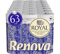 Renova Papel Higiénico Royal 4 Capas, 63 Rollos Premium| Papel Extrasuave