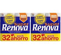 Renova Papel higiénico Super Blanco - 32 rollos de papel (Paquete de 2)