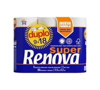 Renova Papel Higiénico Super Duplo - 9 Rollos Dobles (equivalentes a 18 rollos estándar) (Paquete de 6)