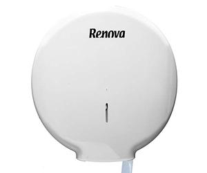 RENOVA Portarrollos Papel Higiénico Jumbo, ABS, Apertura Llave, Blanco