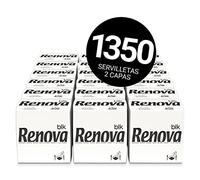 RENOVA Servilletas BLK, 1.350 Servilletas Premium Blancas, Tamaño Grande, 2 Capas