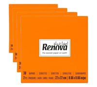 Renova Servilletas De Papel Naranjas - 30 Servilletas Tamaño Cóctel 2 Capas (Paquete de 4)