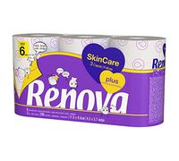 RENOVA Skin Care Plus Papel Higiénico Decorado Perfumado, 6 Unidades (Paquete de 1)