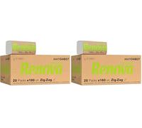 Renova Toallas Secamanos Zig-Zag Renovagreen, Papel Reciclado 2 Capas, Certificado FSC y Ecolabel, 20 Paquetes de 180 Unidades, 3600 Toallas (Paquete de 2)