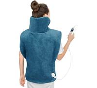 RENPHO Almohadilla Manta Eléctrica Térmica, 60 x 90cm Manta Electrica Lumbar Grande de Espalda y Cuello, Lavable, Calentamiento Rápido, 3 Niveles de Calor, Apagado Automático - azul