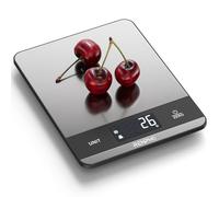 RENPHO Bascula Cocina Acero Inoxidable con 7 Unidades, Alta Precisión Balanza Peso de Cocina Digital, Bascula Comida para Hornear, Cocinar, Pantalla LCD, Batería Incluida