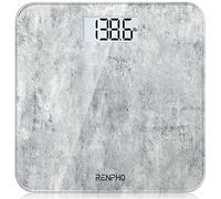 RENPHO Báscula de baño con sensores de alta precisión, báscula digital para personas con tecnología step-on, báscula de peso de cristal de seguridad, hormigón