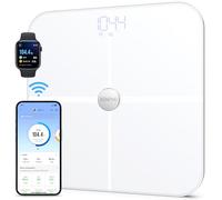 RENPHO Báscula digital de baño con Bluetooth inteligente y balanza de grasa corporal, báscula de baño digital inalámbrica, 13 mediciones, análisis de la composición corporal, ITO blanco, Elis Aspire