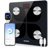 RENPHO Bascula Grasa Corporal con 13 Métricas, Recargable, Alta Precisión | Báscula Inteligente Bluetooth, Medir Grasa Corporal y Peso, Soporte Múltiples Usuarios, Capacidad 180kg/ 400lbs, Elis 1