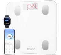 RENPHO Bascula Grasa Corporal y Muscular, Digital Bascula de Baño con App, Bluetooth Balanza Inteligente Peso Baño, 13 Mediciónes de Peso IMC Visceral e Muscular, Fitness, Blanco, Elis 1