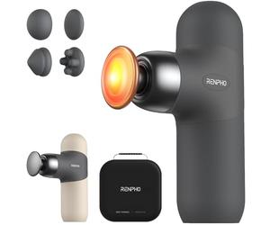 RENPHO Mini Thermal Pistola de Masaje con Función de Calor, Mini Massage Gun Masajeador Portátil de Moda, con Fundas de Silicona de Colores, con Bolsa de Transporte, para Masaje Muscular