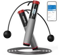 RENPHO Smart Cuerda para Saltar con Contador, Combas Ajustable para fitness, inteligente Análisis de Datos Aplicación, Cuerda de Saltar Profesional Entrenamiento para Mujer Niños adultos MMA, Gris