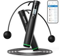 RENPHO Smart Cuerda para Saltar con Contador, Combas Ajustable sin Cable, Análisis de Datos Aplicación, Combas de Velocidad Crossfit, Cuerda para Saltar Profesional Entrenamiento para Mujer Niños MMA