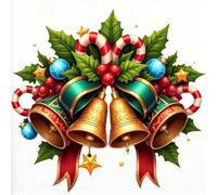 Renqidian Kit de Pintura de Diamantes 5D Campanas de Navidad DIY Adultos y Niños Diamantes Cristal Artes Bordado Decoración de La Pared Del Hogar 50x50 cm