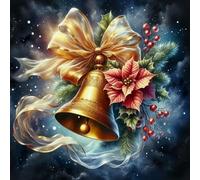 Renqidian Kit de Pintura de Diamantes 5D Campanas de Navidad DIY Adultos y Niños Diamantes Cristal Artes Bordado Decoración de La Pared Del Hogar 50x50 cm