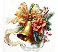 Renqidian Kit de Pintura de Diamantes 5D Campanas de Navidad DIY Adultos y Niños Diamantes Cristal Artes Bordado Decoración de La Pared Del Hogar 50x50 cm
