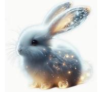 Renqidian Kit de Pintura de Diamantes 5D Conejo luminoso DIY Adultos y Niños Diamantes Cristal Artes Bordado Decoración de La Pared Del Hogar 50x50 cm