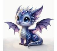 Renqidian Kit de Pintura de Diamantes 5D Dragón DIY Adultos y Niños Diamantes Cristal Artes Bordado Decoración de La Pared Del Hogar 50x50 cm