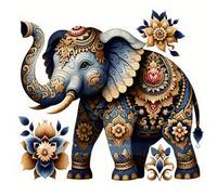 Renqidian Kit de Pintura de Diamantes 5D Elefante DIY Adultos y Niños Diamantes Cristal Artes Bordado Decoración de La Pared Del Hogar 50x50 cm